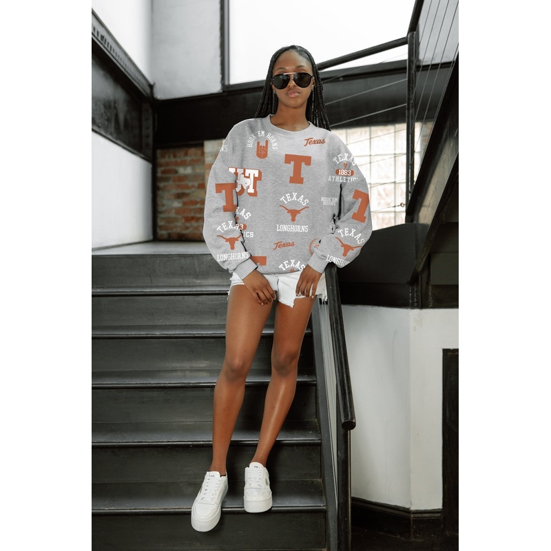 TEXAS LONGHORNS ALWAYS ON REPEAT PREMIUM FLEECE CREW SWEATSHIRT